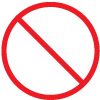 Icon showing camping is prohibited at this activity